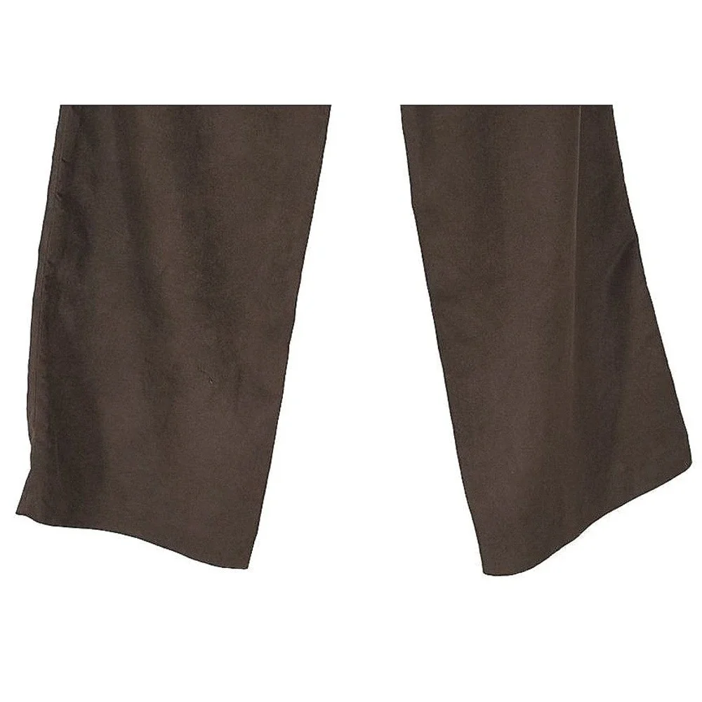 Motivi‎ Cargo Pants Women Size 10 Brown Wide Leg Italian Faux Suede Utility